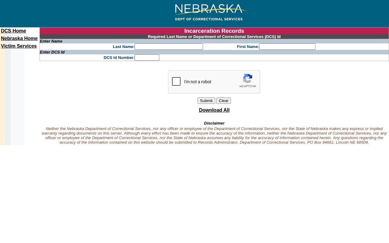 Brown County record users reaching Nebraska state custody search